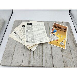 Yahtzee 1978 Hasbro Gaming Game Score Pads Replacements Instructions